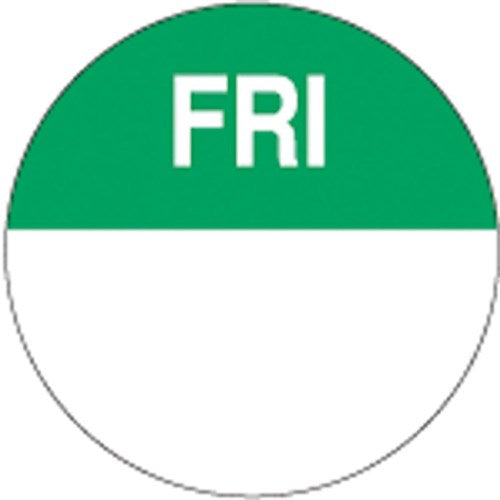 Friday Food Safety Labels 24mm - Day of Week Labels (1000 Roll)
