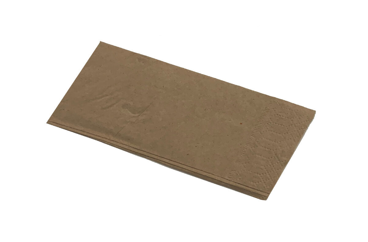Kraft Recycled Lunch Napkins 2-Ply GT Fold 300x300mm - Eco-Friendly Table Napkins (2000 Pack)