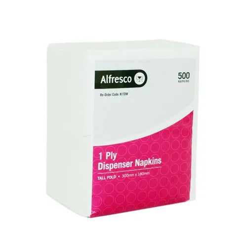 White Dispenser Napkins 1-Ply Tall Fold - Commercial Napkins (5000 Pack)