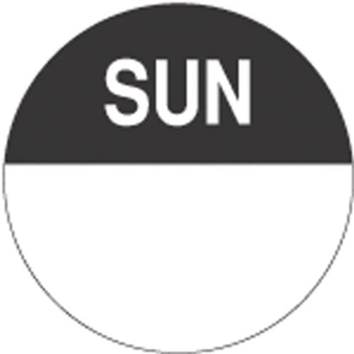 Sunday Food Safety Labels 24mm - Day of Week Labels (1000 Roll)