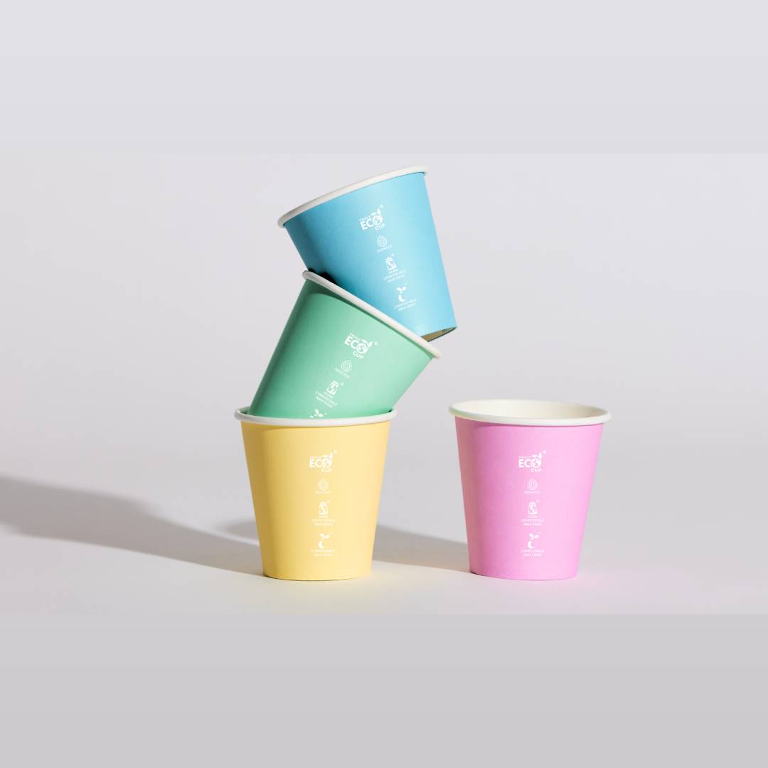 Coffee Cups 4oz Single Wall Pastel - Colorful Paper Hot Drink Cups (1000 Pack)