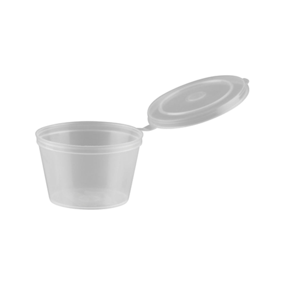 Sauce Containers 75ml E2 with Hinged Lid - PP Portion Cups (1000 Pack)