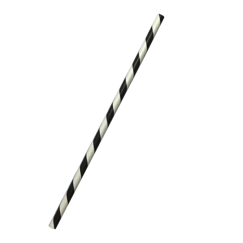 Black and white striped straw 