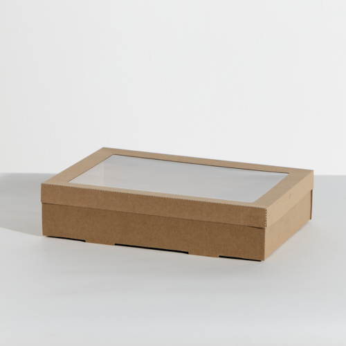 CATERING BOX LID FOR  MEDIUM TRAY 2 KRAFT