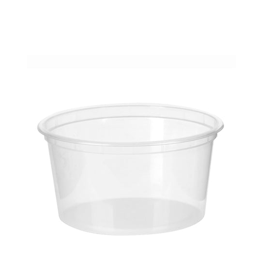 Round Clear Food Containers 440ml C16 - PP Plastic Takeaway Containers (500 Pack)