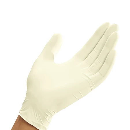 Latex Gloves Natural Powder Free Large - Disposable Medical Gloves (100 Pack)