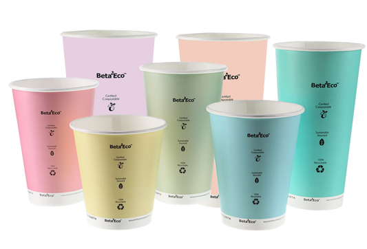 Coffee Cups 12oz Single Wall Pastel - Colorful Paper Hot Drink Cups (1000 Pack)